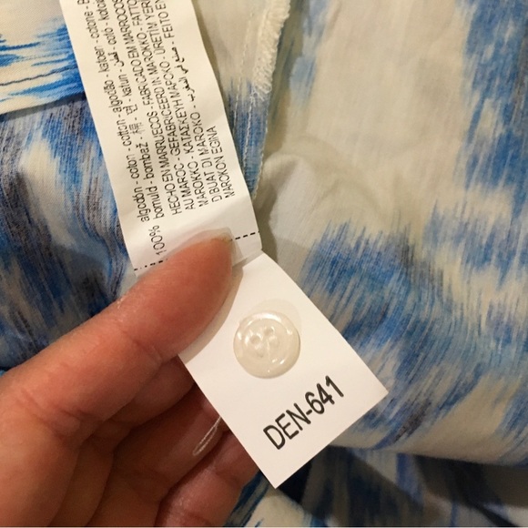 ZARA Printed Poplin Shirt  Collared Blouse Blue White  Size XS Womens New 3134 - Picture 6 of 7